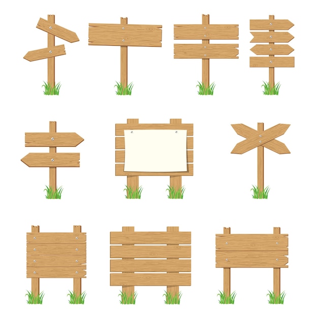 Holzschilder, Holzpfeilzeichen-Set