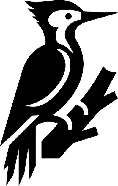 Vektor holzspeckvogel-logo-konzept schwarze farbe silhouette weißer hintergrund 23