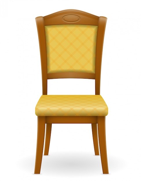 Holzstuhlmöbel mit aufgefüllter Rückenlehne und Sitze vector Illustration
