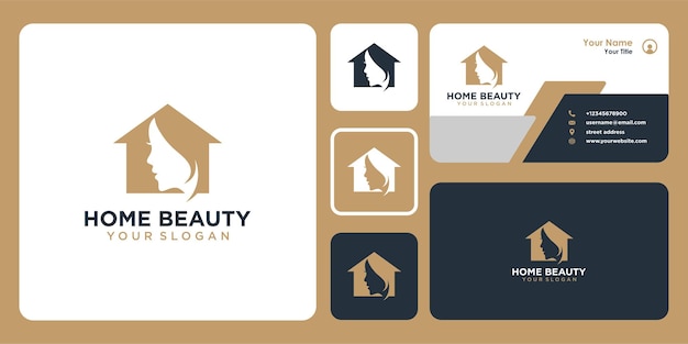 Home beauty logo-design und visitenkarte