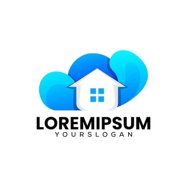 Home-cloud-gradienten-logo-design