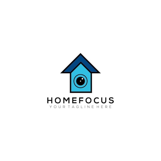 Home fokus fotografie vektor logo design