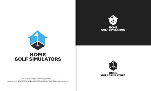 Home golf simulator logo virtuelles golfspiel logo