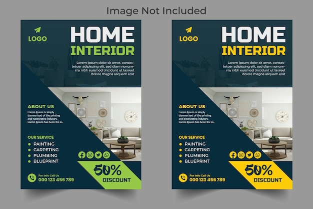 Home Interior Flyer Vorlage kostenloser Vektor