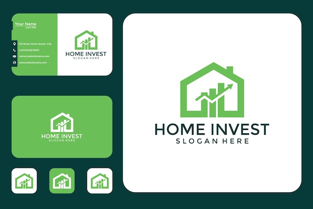 Home invest logo-design und visitenkarte