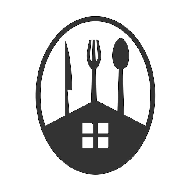 Home Kitchen Logo-Vorlage Symbol Illustration MarkenidentitätIsolierte und flache Illustration Vektorgrafik