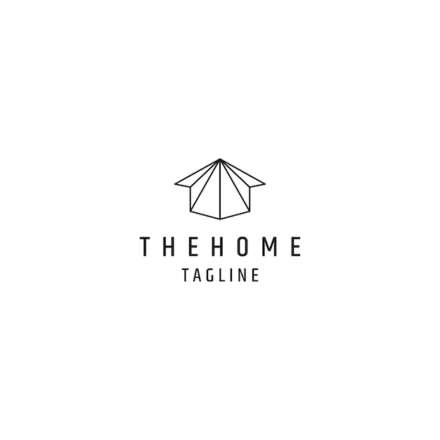 Home-line-logo-icon-design-vorlage flacher vektor