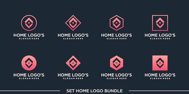 Home Logo Bundle Vektor Konzept Universalsymbol Premium