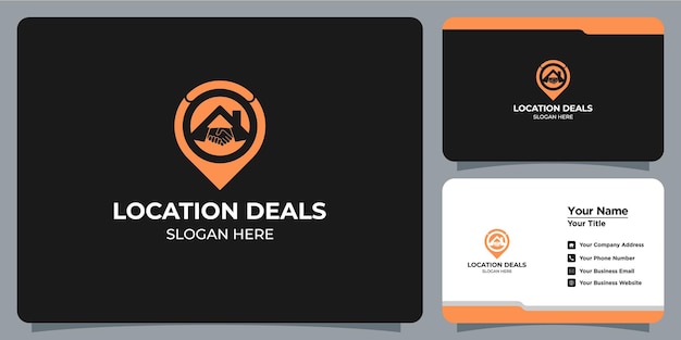 Home-logo-set minimalistische deal-icon-kombination mit visitenkarten-branding