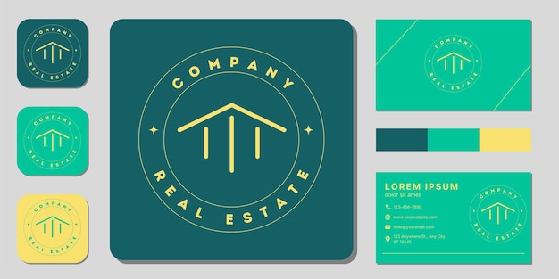 Home-logo-vektor. logodesign, symbol und visitenkarte