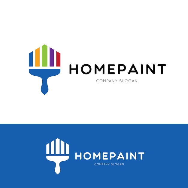 Home Paint-Logo-Vorlage, Pinsel-Logo-Design-Konzept, Vektor-Illustration