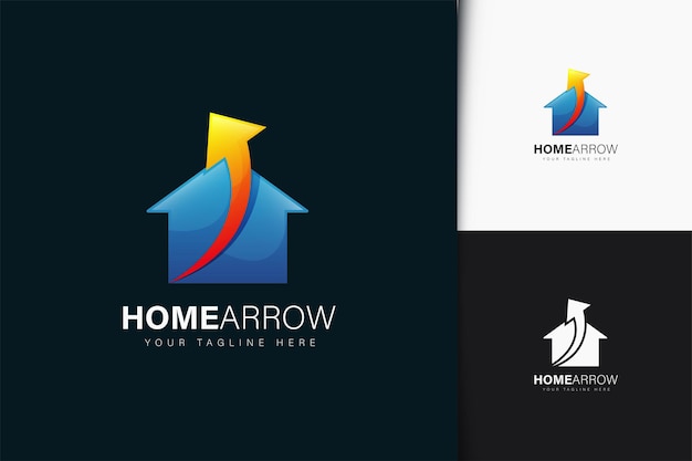 Home-pfeil-logo-design mit farbverlauf