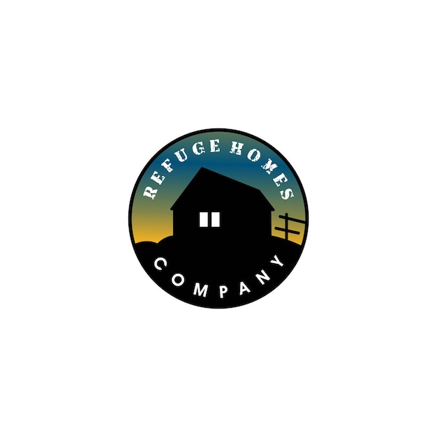 Home refuge logo design retro-vintage-stil.