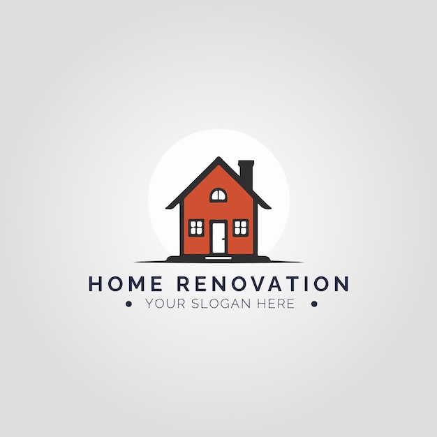 Home renovation logo-konzept für unternehmen und branding