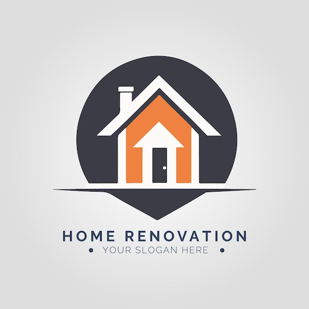 Home renovation logo-konzept für unternehmen und branding