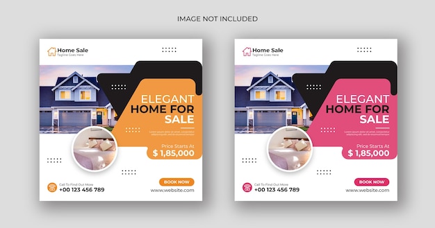 Home sale business social media post quadrat banner vorlage