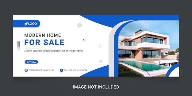 Home sale social media facebook-cover oder web-banner-vorlage