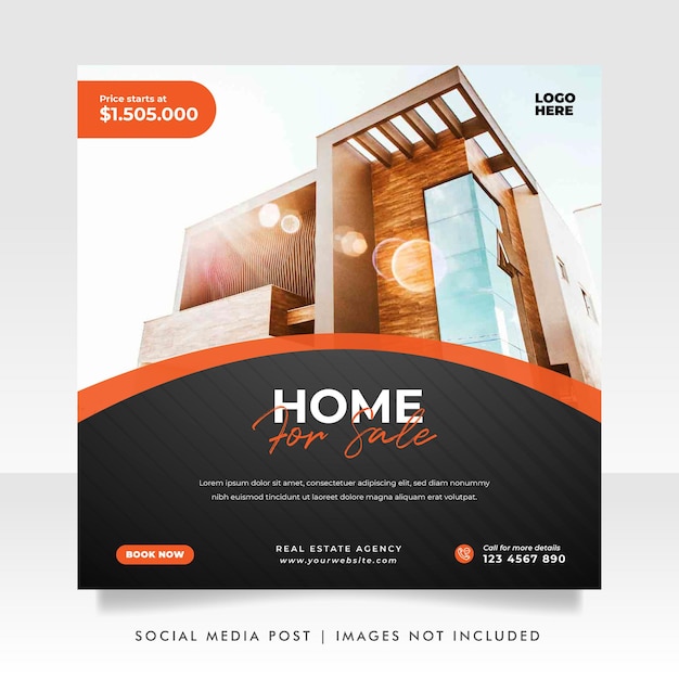 Home sale social media post banner vorlage