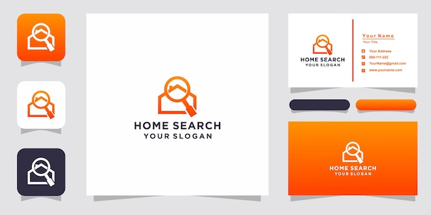 Home search logo und visitenkarte