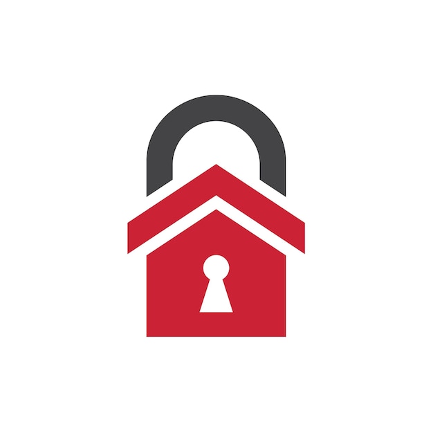 Home Secure Vorhängeschloss-Symbol-Vektor-Logo-Vorlage