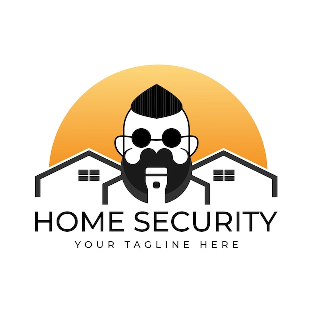Home security logo hauswache illustrationskonzept