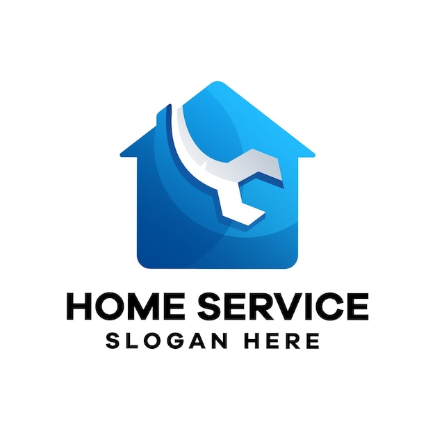 Home service farbverlauf logo-design