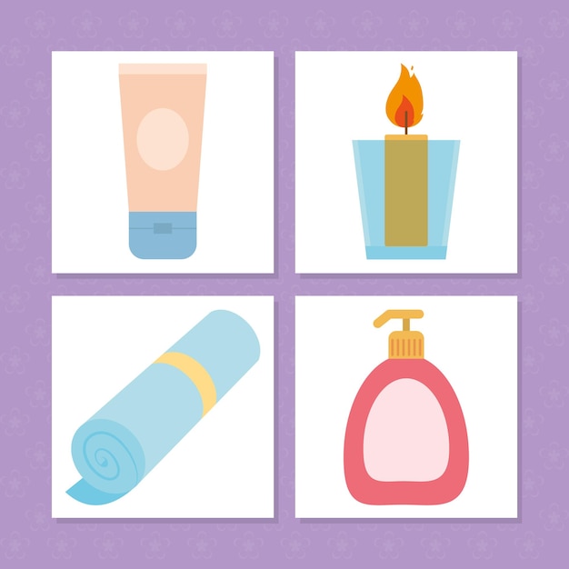 Home spa icon set design