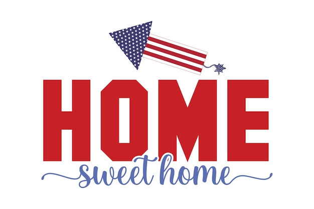 Home Sweet Home-Logo mit amerikanischer Flagge