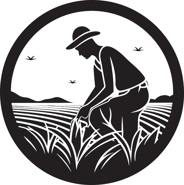 Homestead harmony landwirtschaft emblem vektor kultiviertes kamm landwirtschaft logo design icon