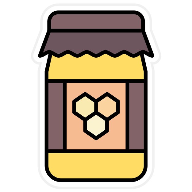 Vektor honey jar-icon-vektorbild kann für morgen- und frühstück verwendet werden