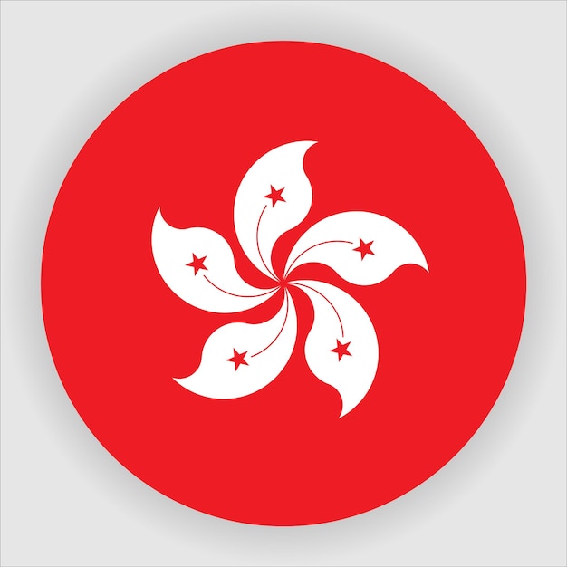 Hong Kong flache abgerundete Flaggensymbol
