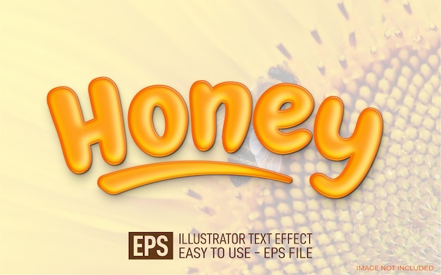 Honig 3D-Text bearbeitbare Stileffektvorlage