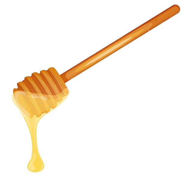 Honig tropft aus einem Holzbecher