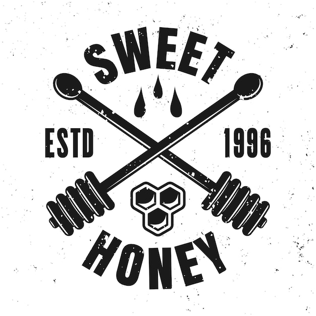 Honig-vektor-emblem-abzeichen oder logo im monochromen stil isoliert auf weißem hintergrund