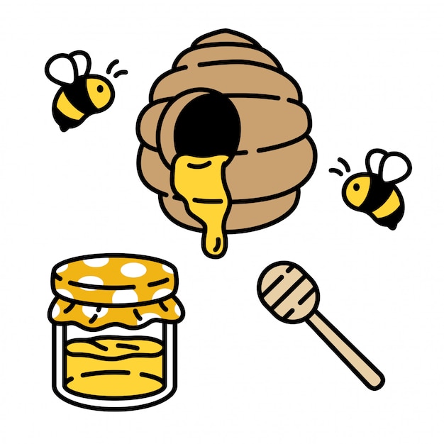 Honigbiene cartoon kamm behive icon