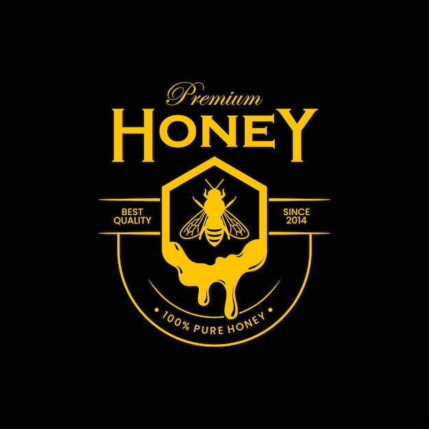 Honigbienen-Premium-Produkt-Logo-Design