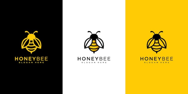 Honigbienen-tiere-logo-vektor-design