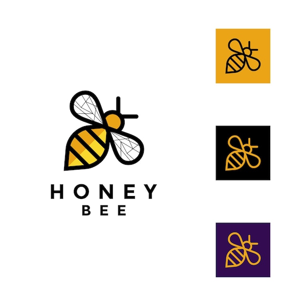 Honigbienen-tiere-logo