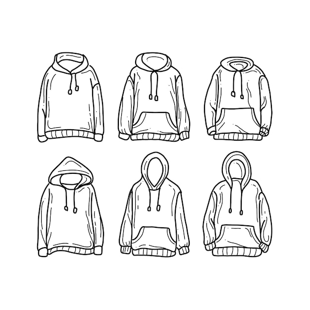 Vektor hoodie handgezeichneter doodle-illustrationsvektor