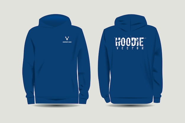 Hoodie in blau. modische vorlage für freizeitkleidung