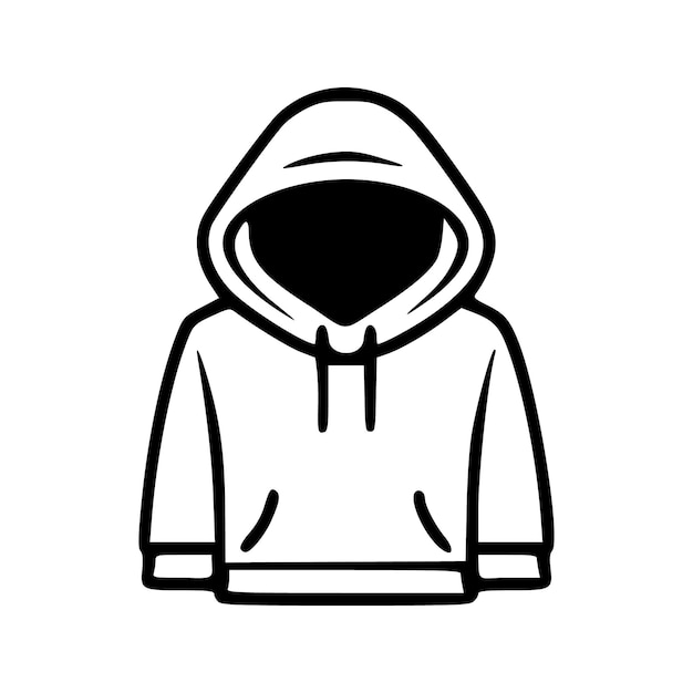 Hoodie isolierte schwarze umrisse, vektorillustration