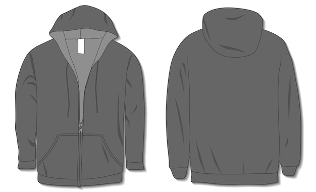 Hoodie jacke mit reißverschluss mockup vorlage