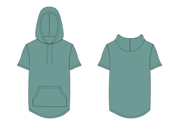 Vektor hoodie technische mode flache skizze vektor illustration vorlage