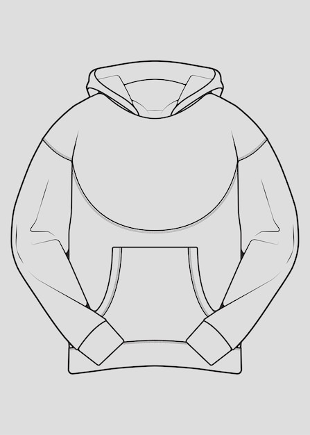 Vektor hoodie übergroße umrisszeichnung vektor-hoodie übergroß in einem skizzenstil