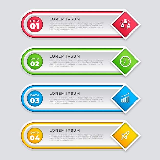 Vektor horizon 4 steps business-infografik-design