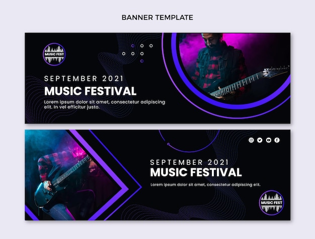 Horizontale Banner des Halbtonmusikfestivals