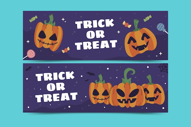 Vektor horizontale halloween-banner halloween