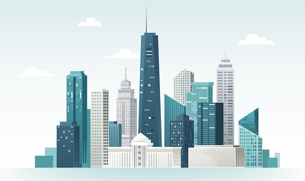 Horizontale Illustration der Stadtskyline Stadtarchitektur Landschaft
