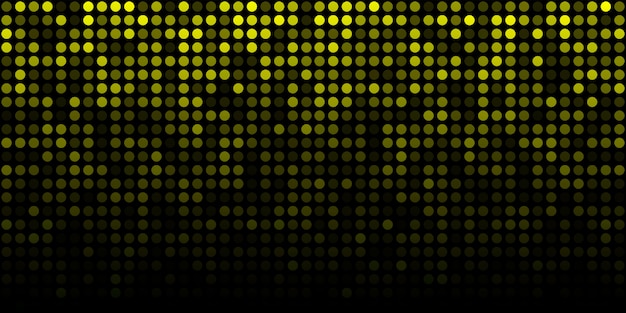 Horizontaler leuchtender Hintergrund der abstrakten gelben Technologie. Digitales Glühpixel mit Farbverlauf