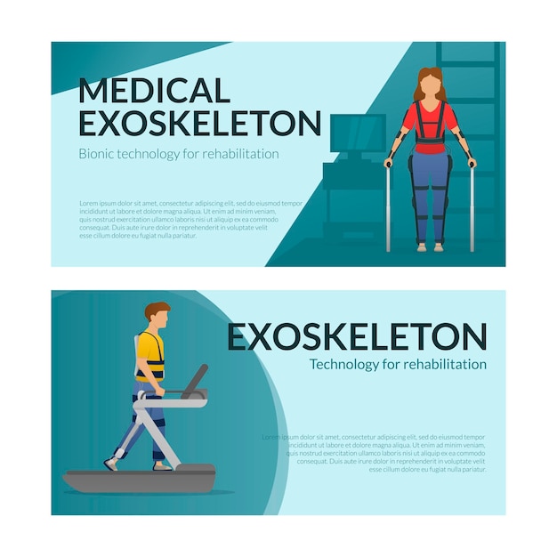 Horizontales banner exoskelett-rehabilitation